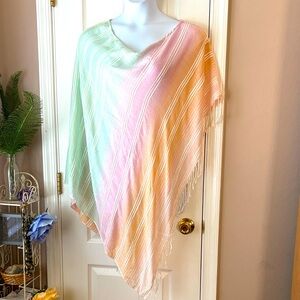 Echo Pastel Striped Poncho Coverup